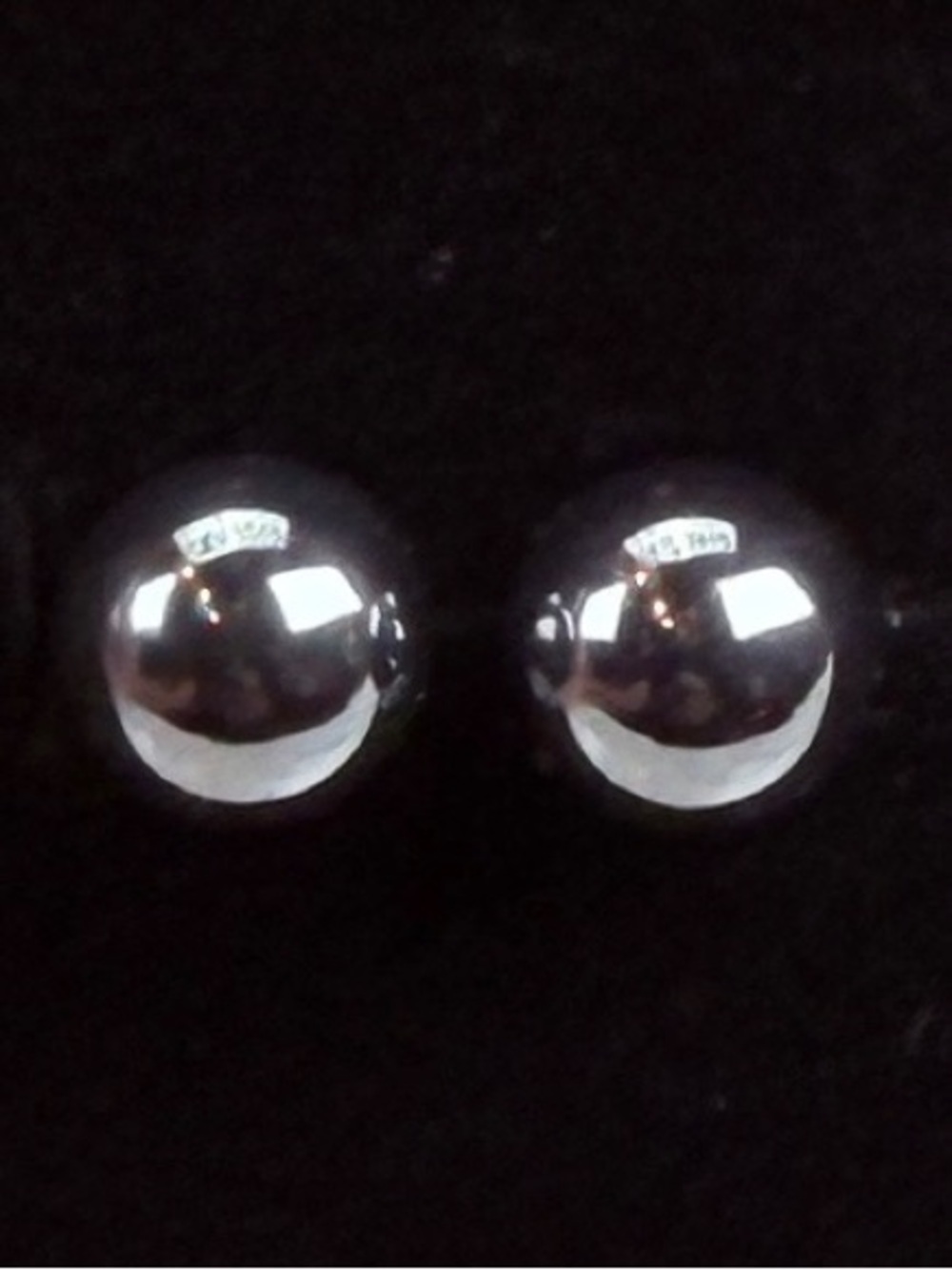 Beautiful weighted, Dark Gray stud pierced earrings